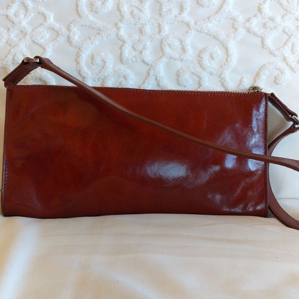Monsac Super Smooth Glossy Italian Leather Shoulder/Clutch